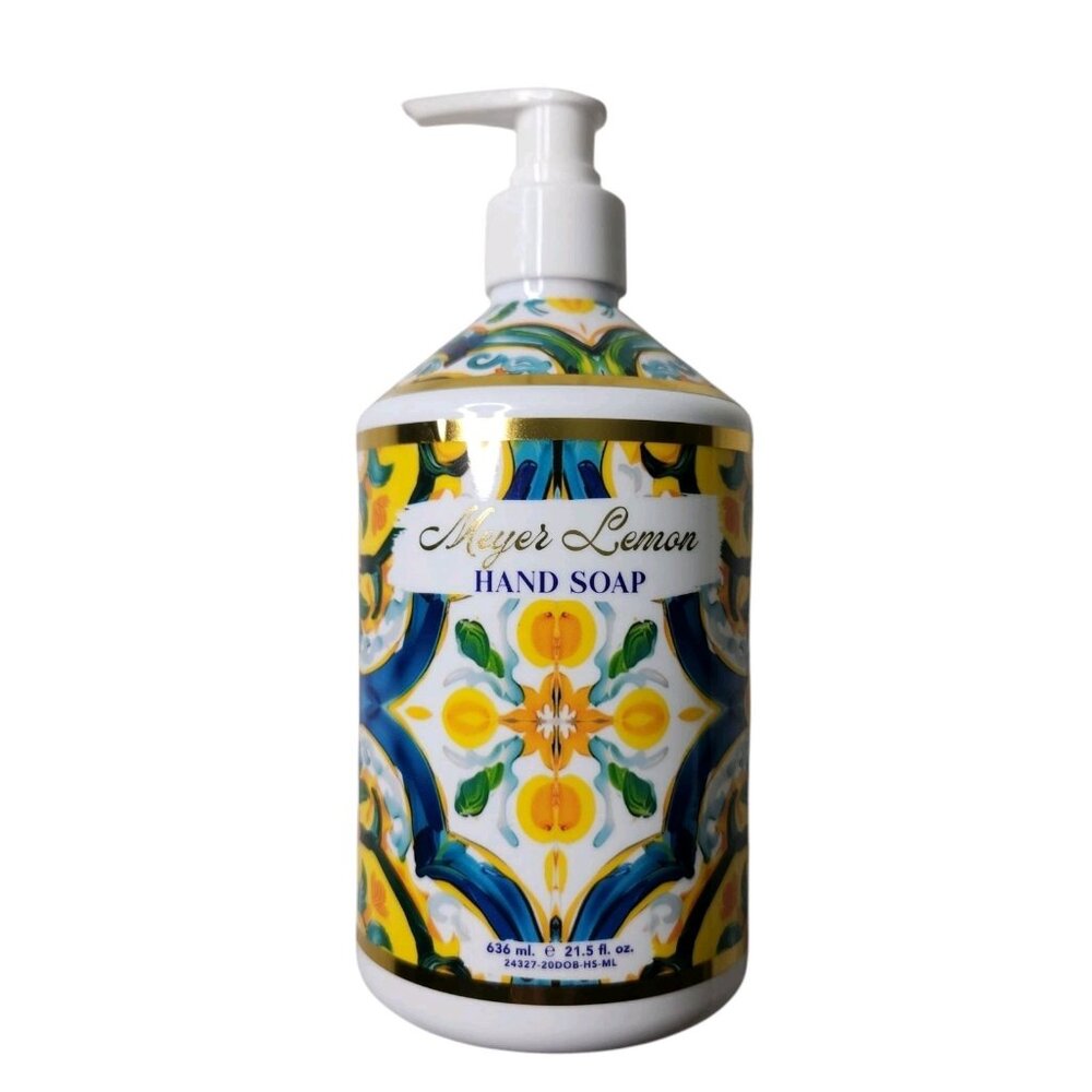 Home & Body Co Dolce Brezza Meyer Lemon Hand Soap 21.5 fl oz 636 ml Blue Gold